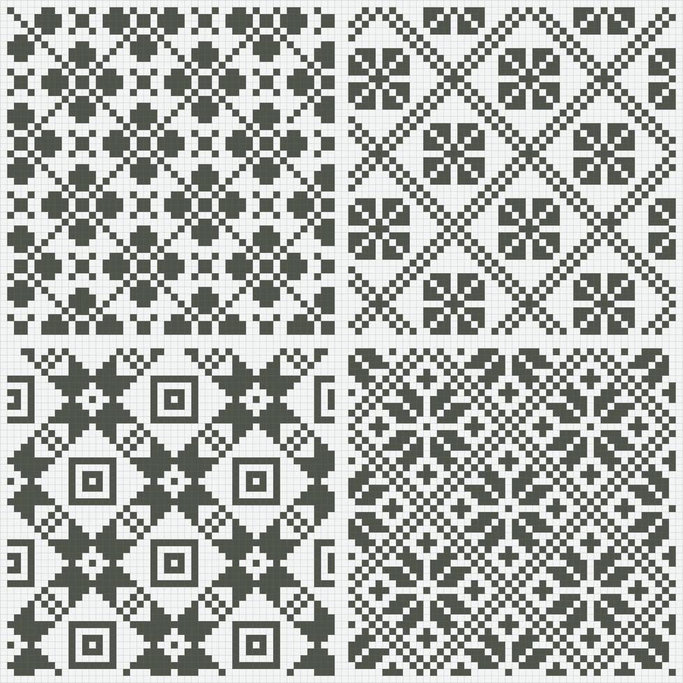 Embroidery Pattern Set vector