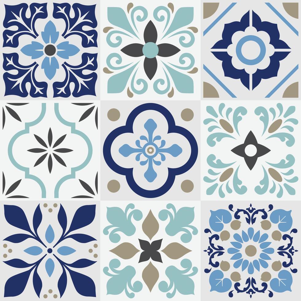 Set Tile Motif vector