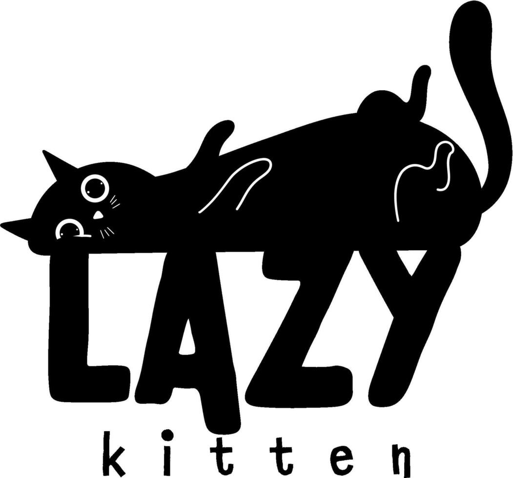 Black and Beige Cat Logo vector