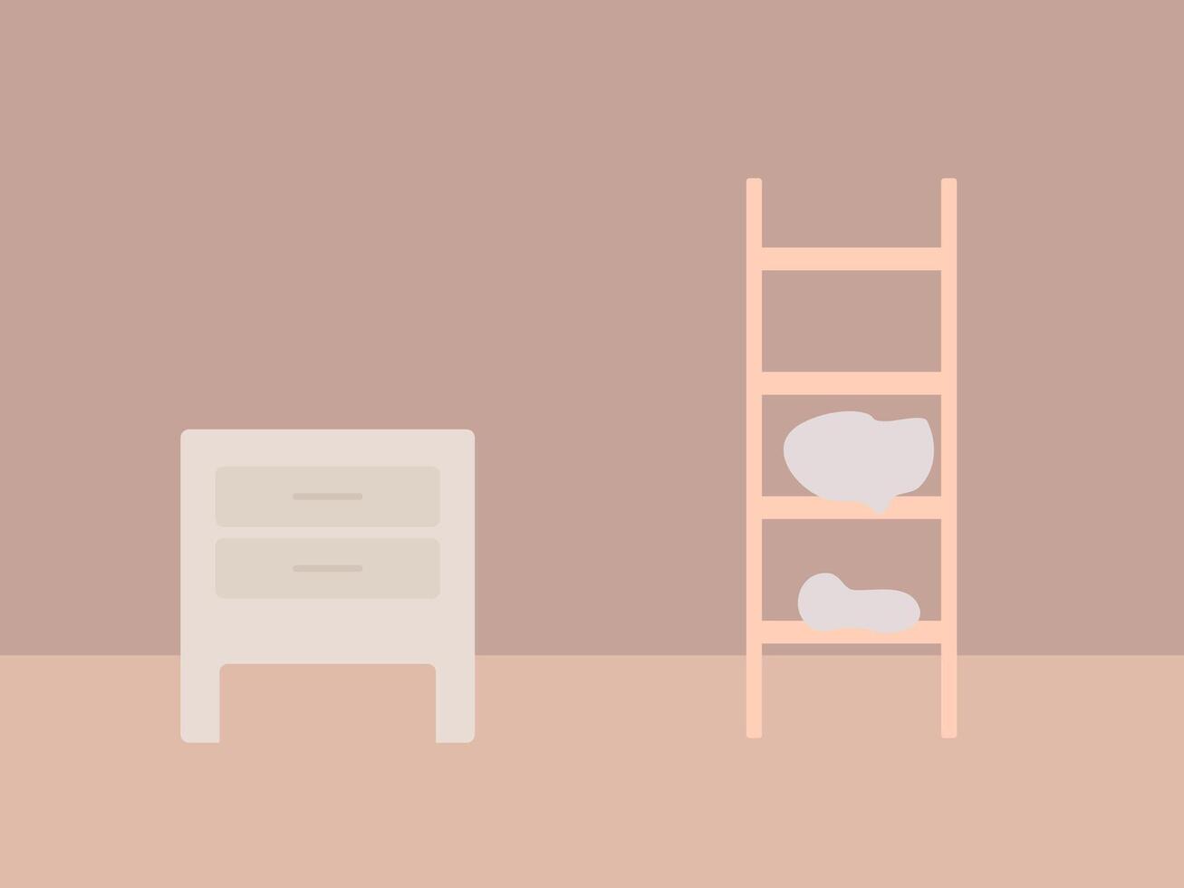 flat design kids room illustration vector