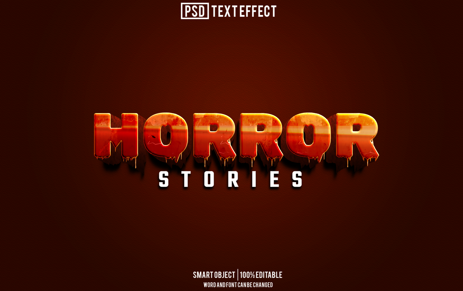 horror text effect, font editable, typography, 3d text psd