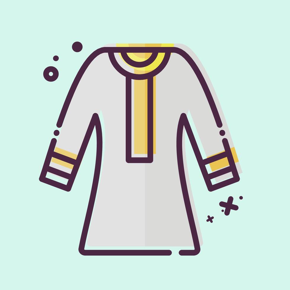 Icon Kandura. related to Qatar symbol. MBE style. simple design illustration. vector