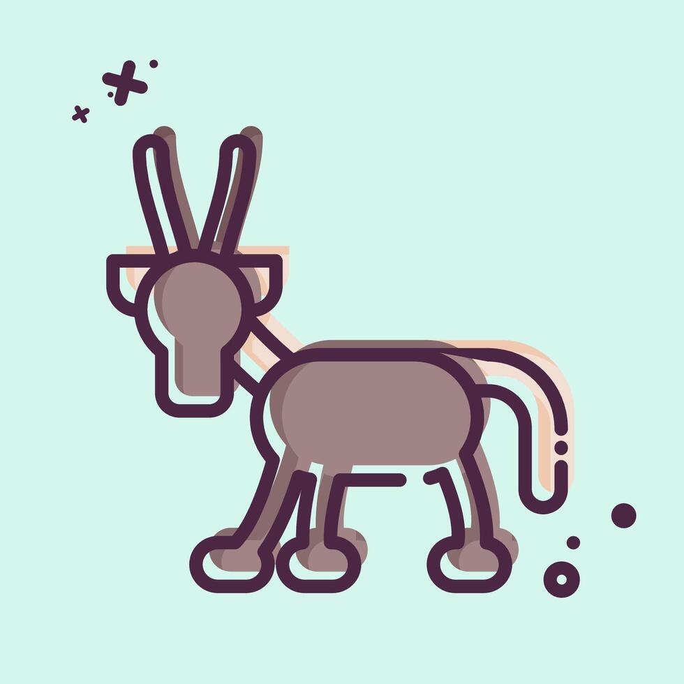 Icon Arabian Oryx. related to Qatar symbol. MBE style. simple design illustration. vector