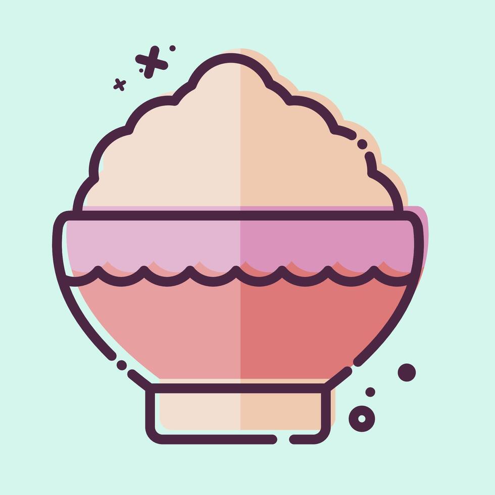 Icon Rice Bowl. related to Japan symbol. MBE style. simple design illustration. vector