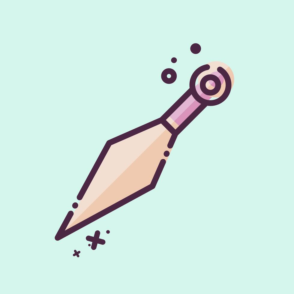 Icon Kunai. related to Japan symbol. MBE style. simple design illustration. vector