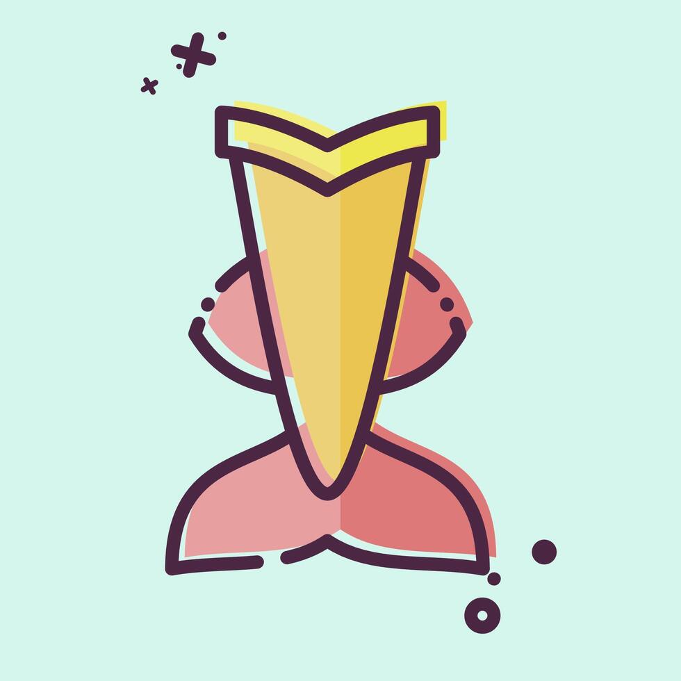 Icon Mermaid Vail Diving. related to Diving symbol. MBE style. simple design illustration vector