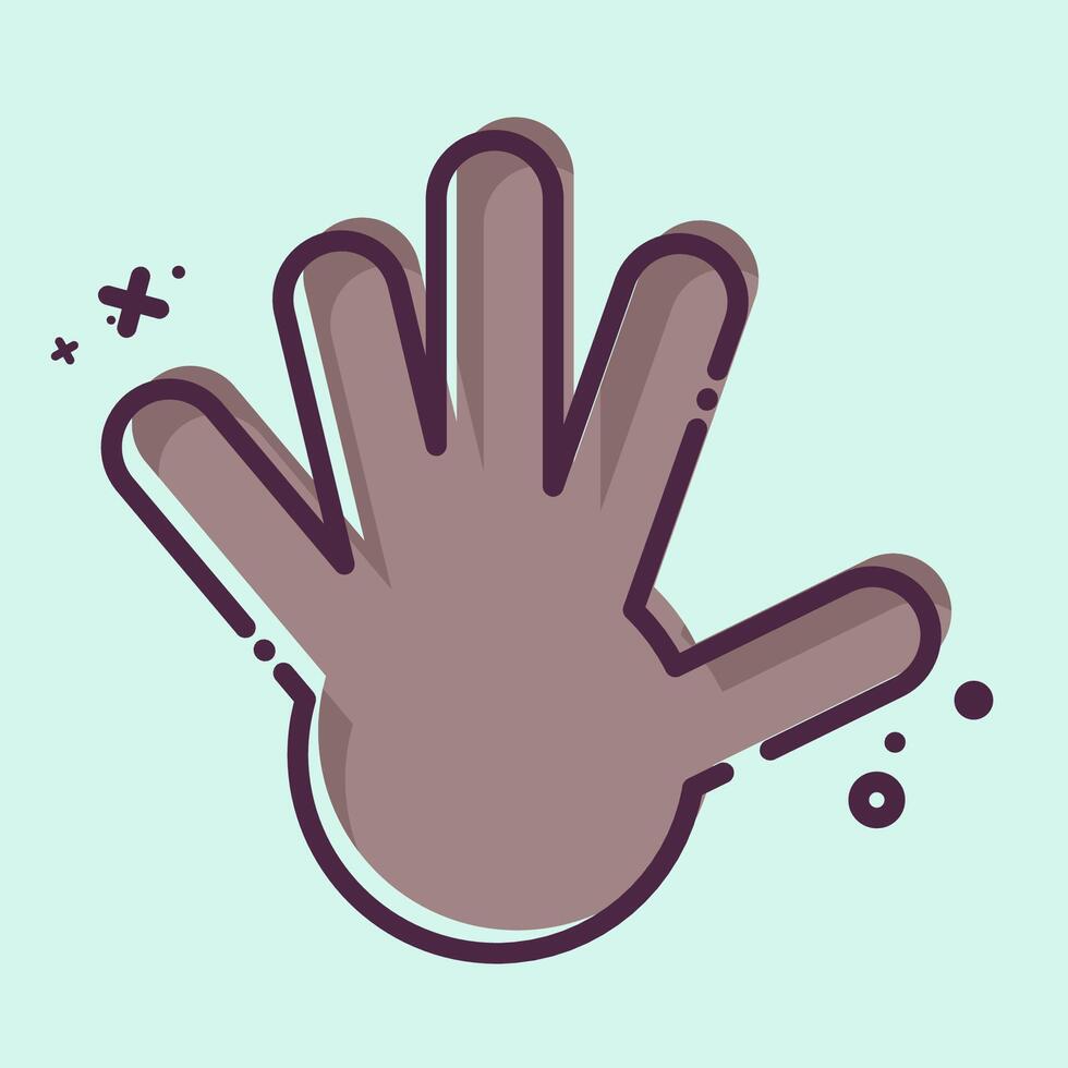 Icon Hand. related to South Africa symbol. MBE style. simple design illustration vector