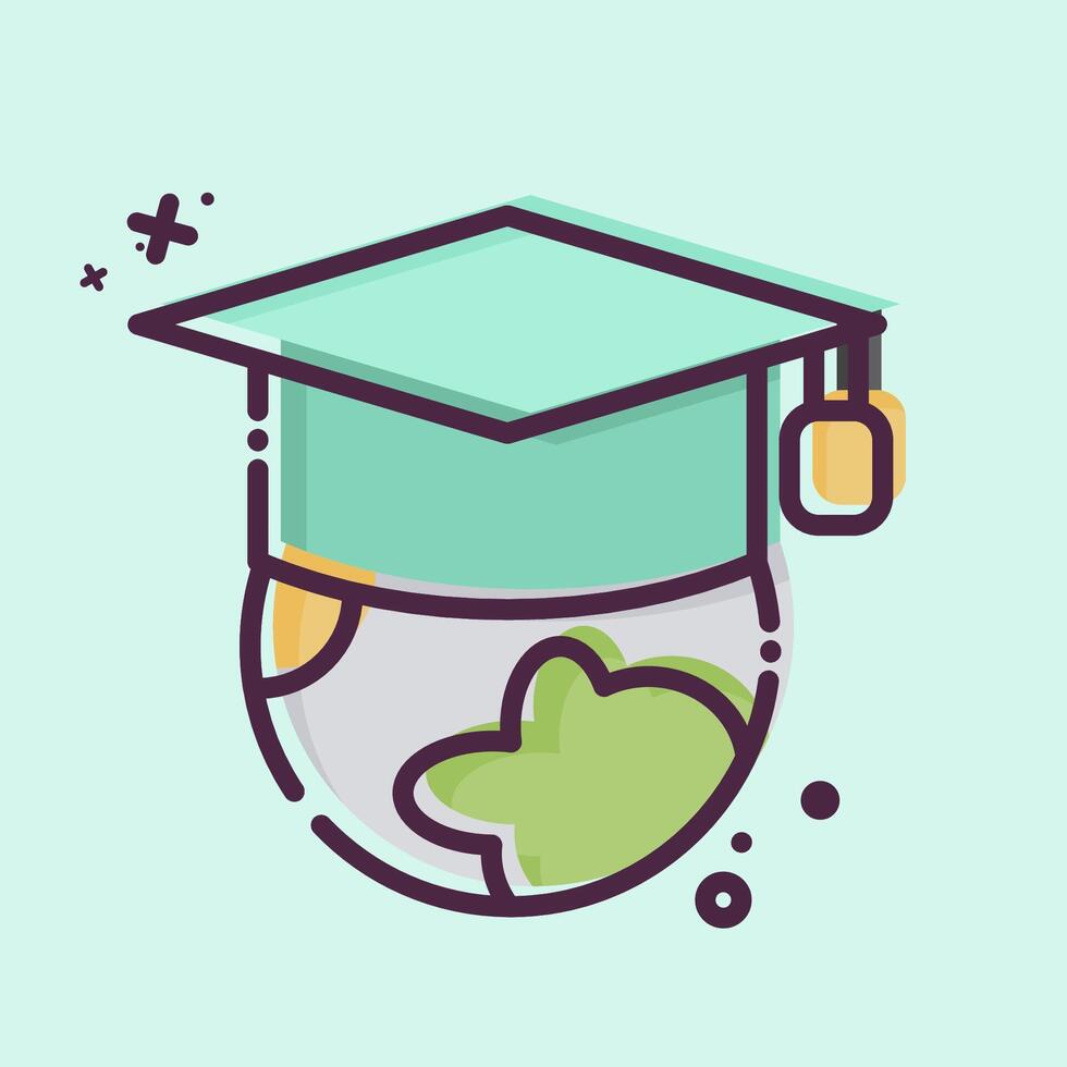 Icon Global Education. related to Learning symbol. MBE style. simple design illustration vector