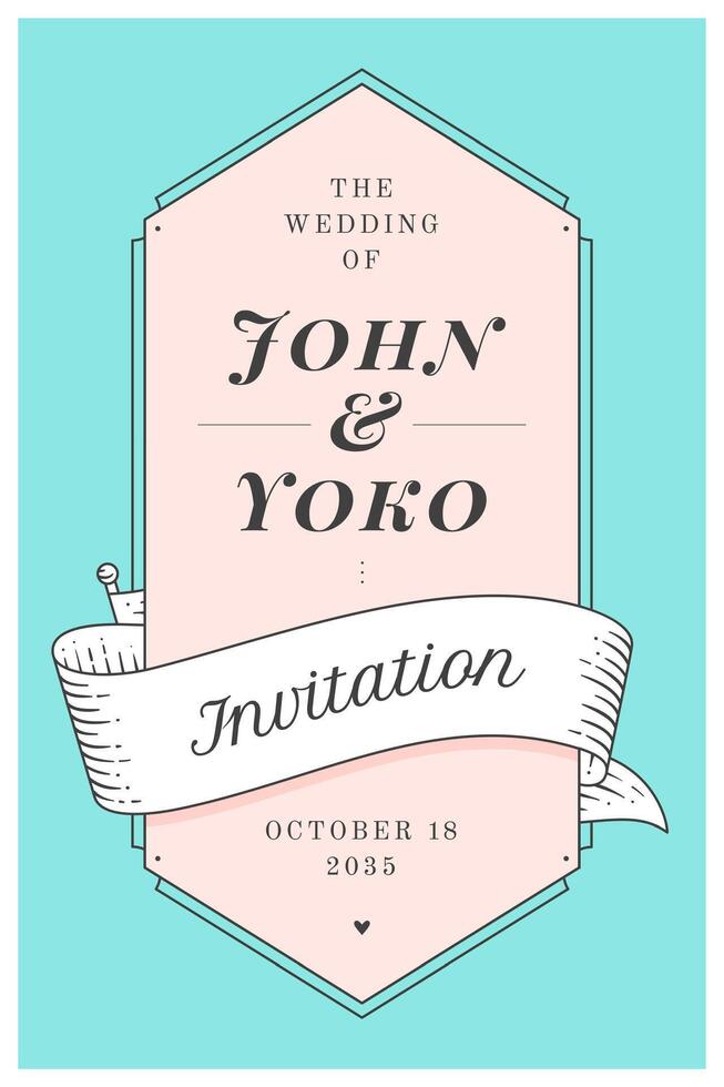 Wedding Invitation. Vintage wedding invitation for marriage vector