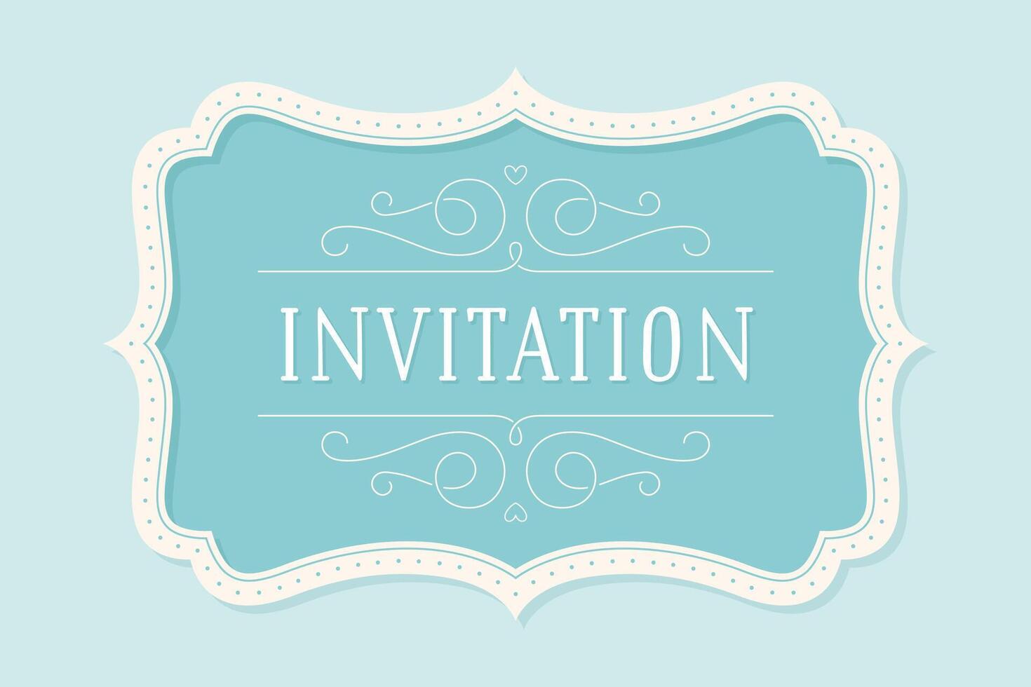 Old vintage frame with text Invitation vector