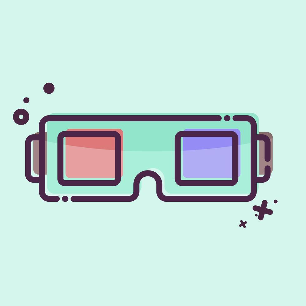 Icon 3D Glasses. related to Entertainment symbol. MBE style. simple design illustration vector