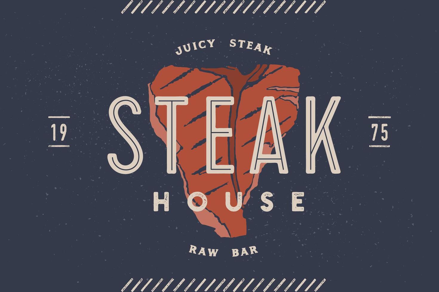Steak, logo, meat label. Logo with steak silhouette vector