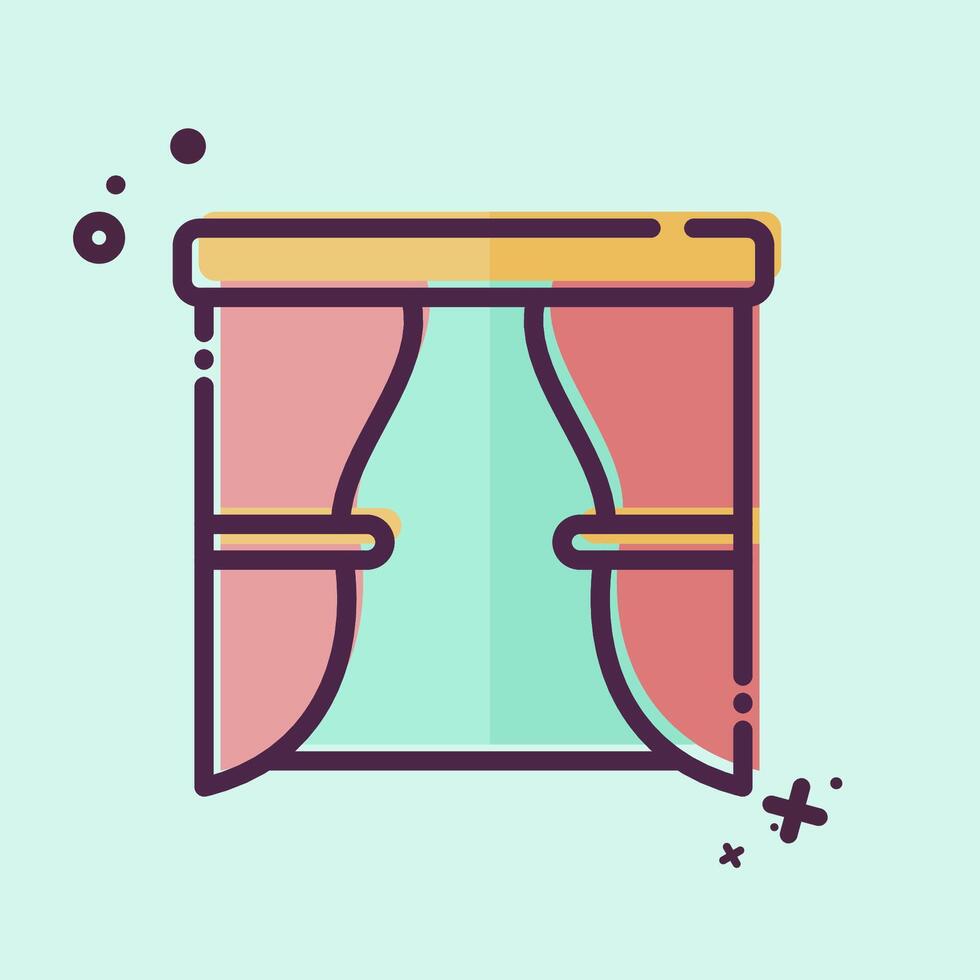 Icon Theatre Stage. related to Entertainment symbol. MBE style. simple design illustration vector