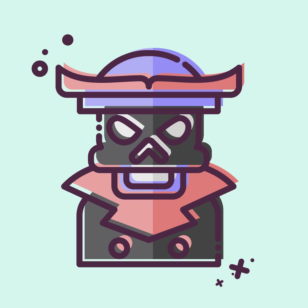 Icon Pirate Skeleton. related to Halloween symbol. MBE style. simple design illustration vector