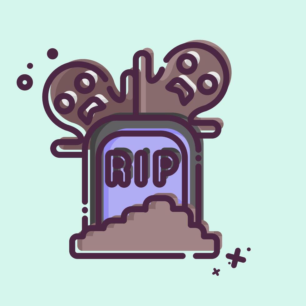 Icon Tomb. related to Halloween symbol. MBE style. simple design illustration vector