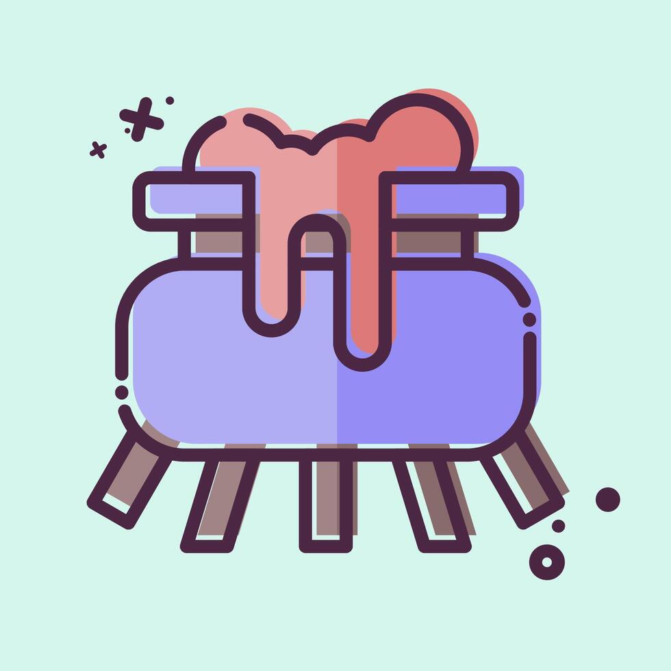 Icon Cauldron. related to Halloween symbol. MBE style. simple design illustration vector