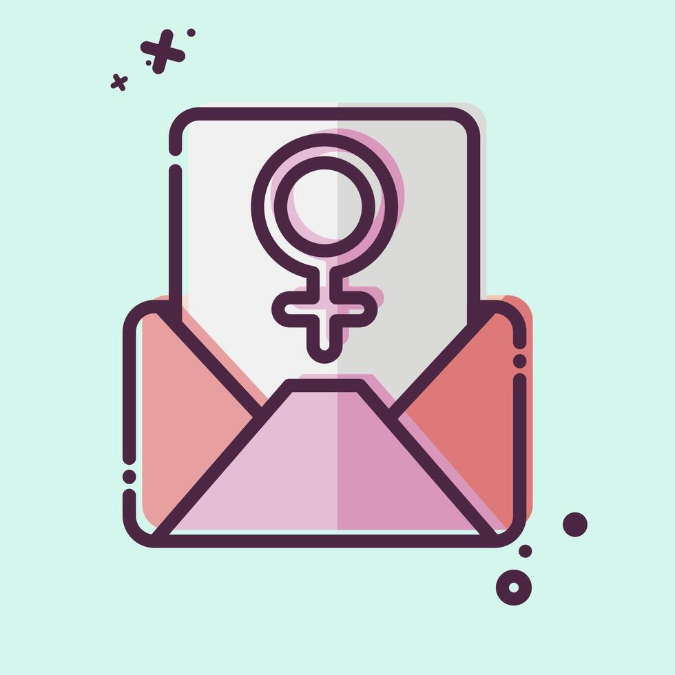 Icon Mail. related to Woman Day symbol. MBE style. simple design illustration vector