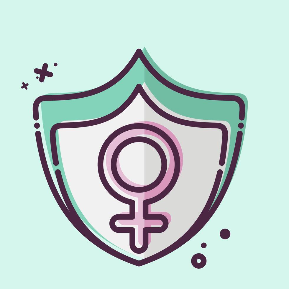 Icon Protection. related to Woman Day symbol. MBE style. simple design illustration vector