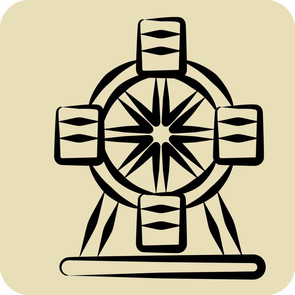 Icon Verris Wheel. related to Parade symbol. hand drawn style. simple design illustration vector