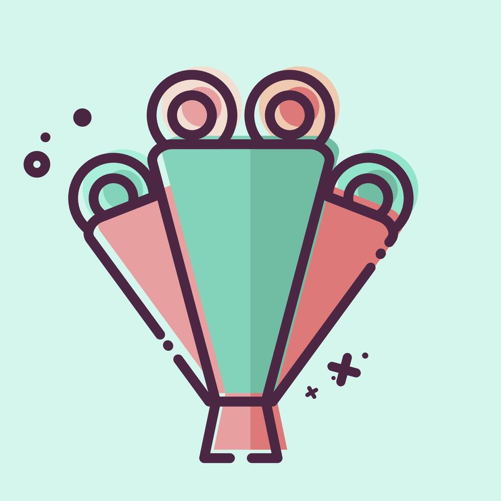 Icon Flower Bouquet. related to Woman Day symbol. MBE style. simple design illustration vector