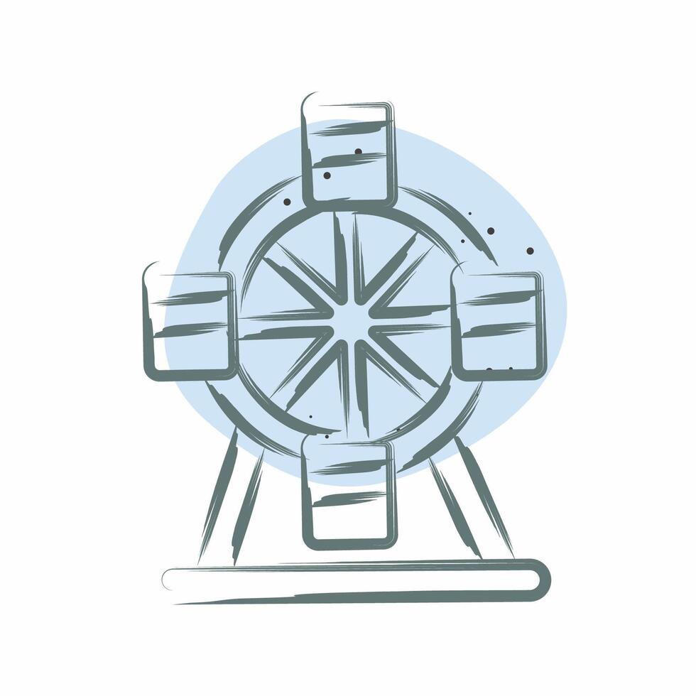 Icon Verris Wheel. related to Parade symbol. Color Spot Style. simple design illustration vector