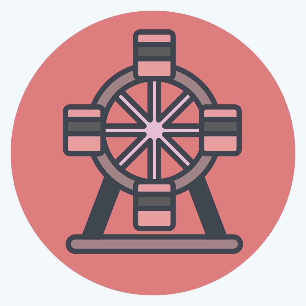 Icon Verris Wheel. related to Parade symbol. color mate style. simple design illustration vector