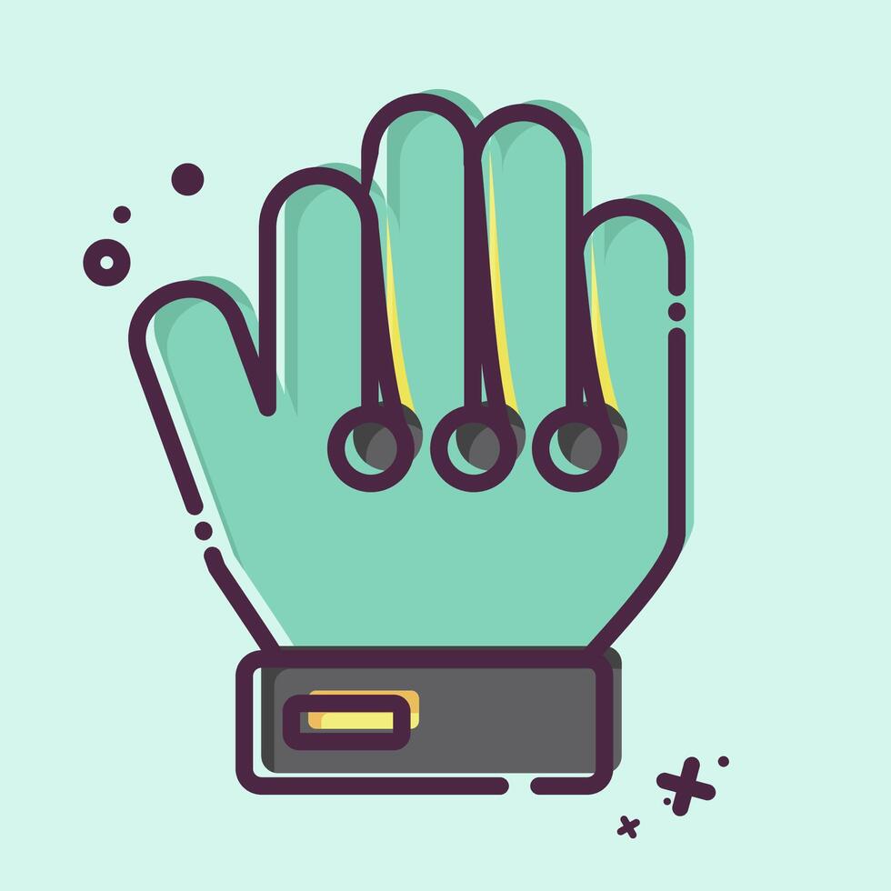 Icon Goal Keeper Gloves. related to Football symbol. MBE style. simple design illustration vector