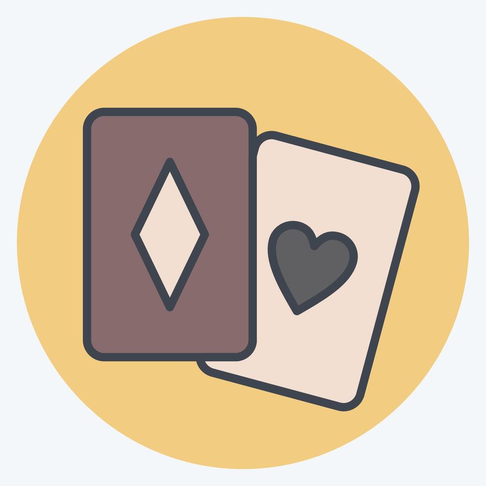Icon Palying Card. related to Online Game symbol. color mate style. simple design illustration vector