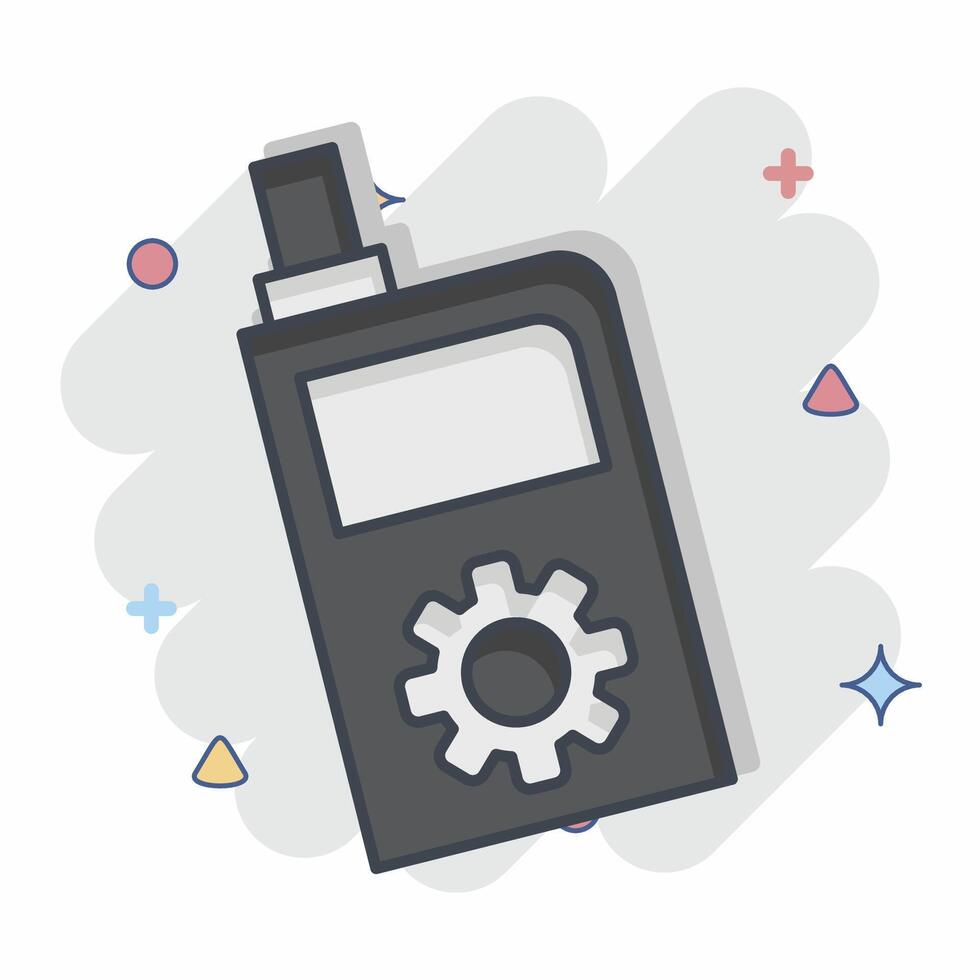 Icon Walkie Talkie. related to Security symbol. comic style. simple design illustration vector