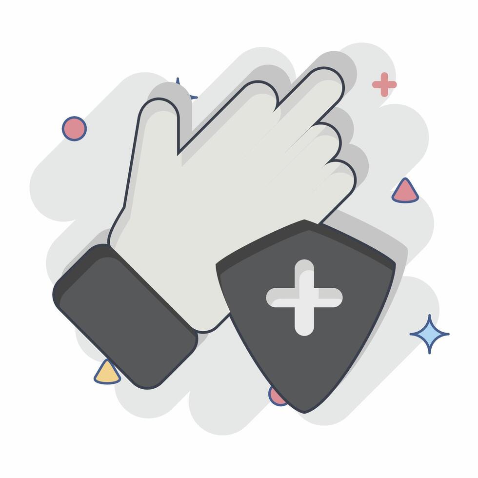 Icon Protection 2. related to Hygiene symbol. comic style. simple design illustration vector