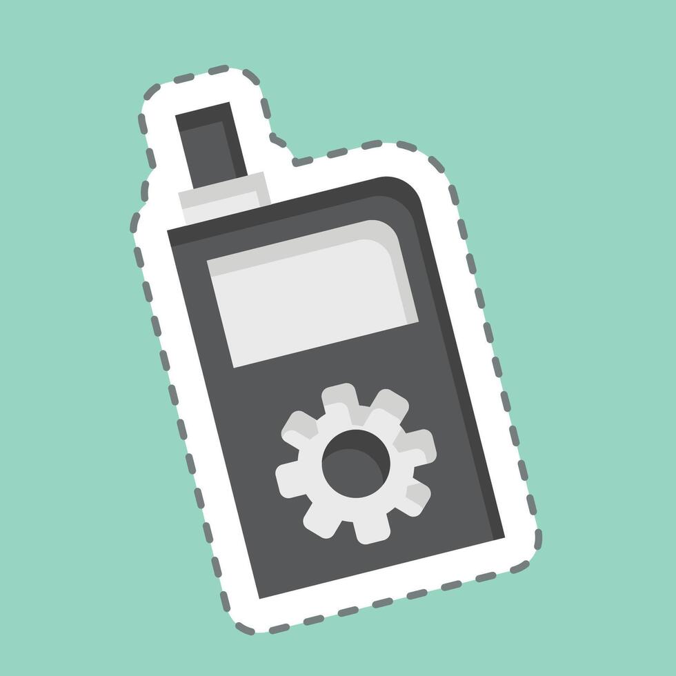 Sticker line cut Walkie Talkie. related to Security symbol. simple design illustration vector