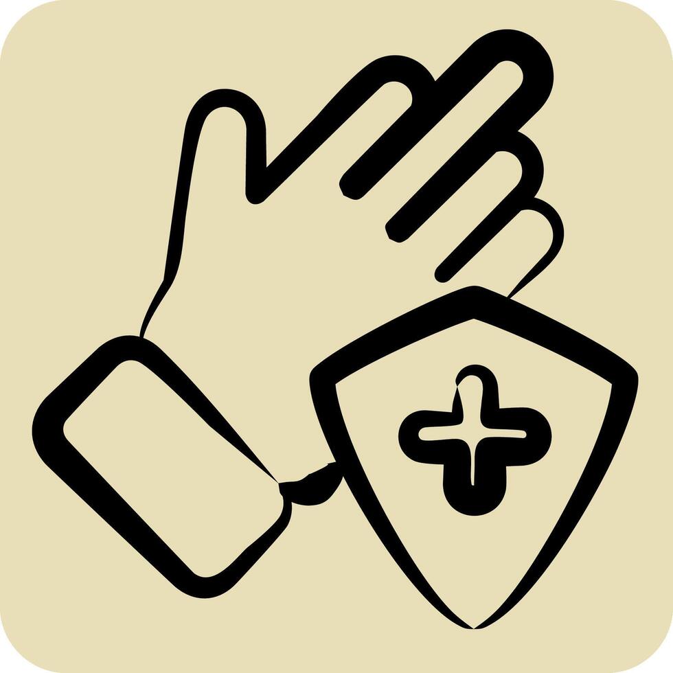 Icon Protection 2. related to Hygiene symbol. hand drawn style. simple design illustration vector