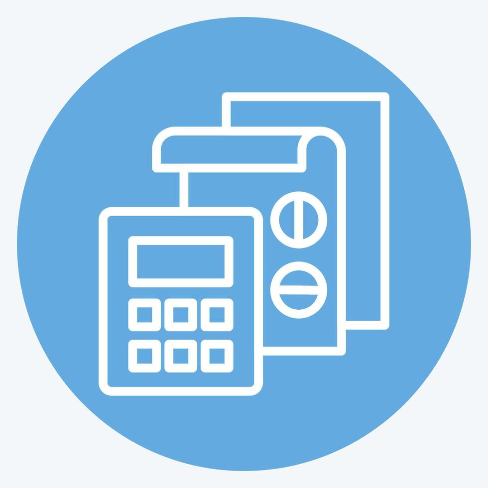 Icon Accounting. related to Finance and Tax symbol. blue eyes style. simple design illustration vector