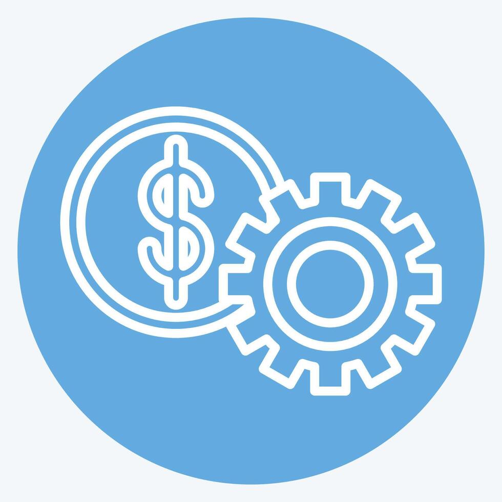Icon Financial Setting. related to Finance and Tax symbol. blue eyes style. simple design illustration vector