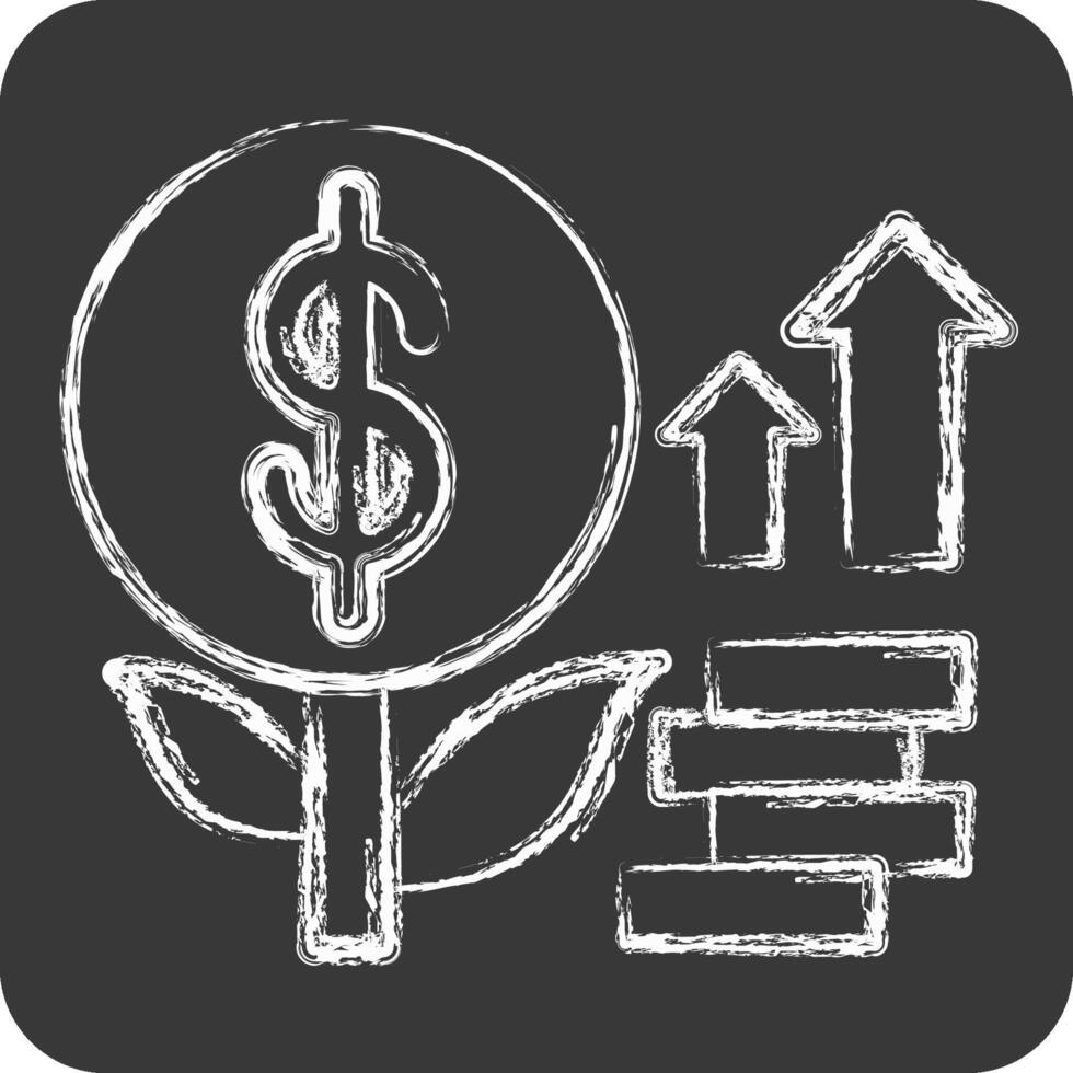 Icon Money Growth. related to Finance and Tax symbol. chalk Style 
