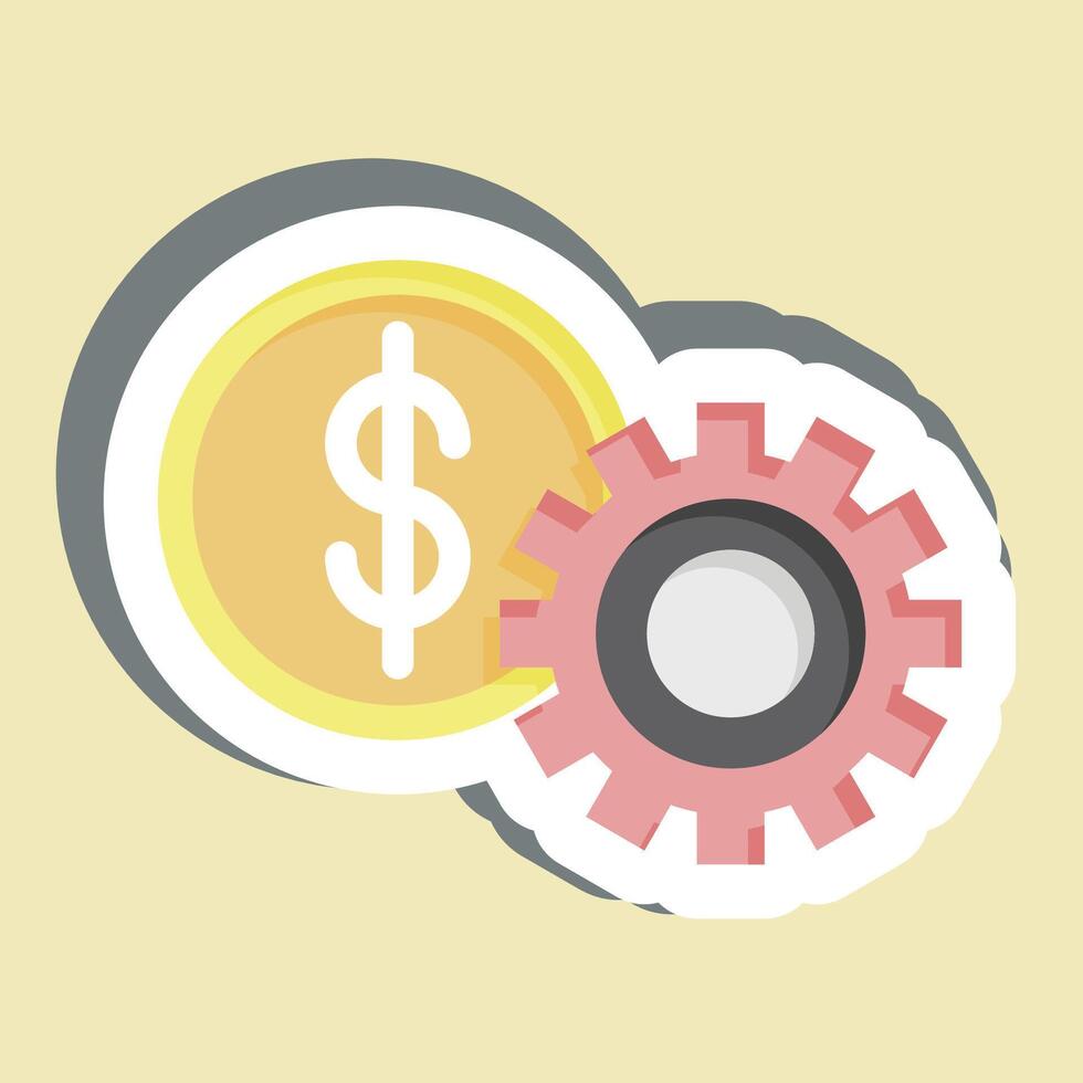 Sticker Financial Setting. related to Finance and Tax symbol. simple design illustration vector