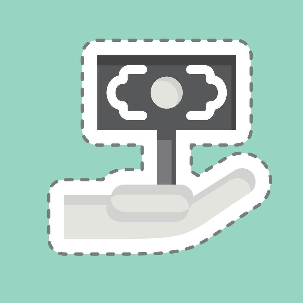Sticker line cut Money Growth 2. related to Finance and Tax symbol. simple design illustration vector
