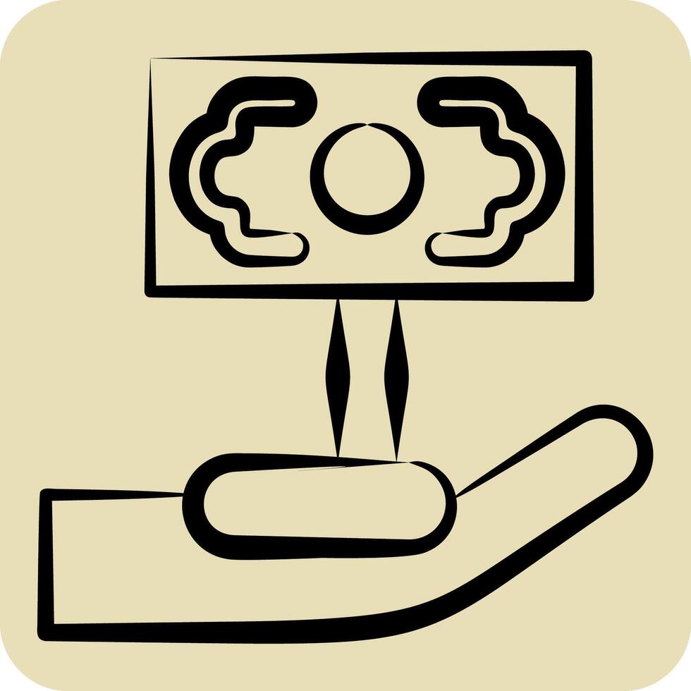 Icon Money Growth 2. related to Finance and Tax symbol. hand drawn style. simple design illustration vector