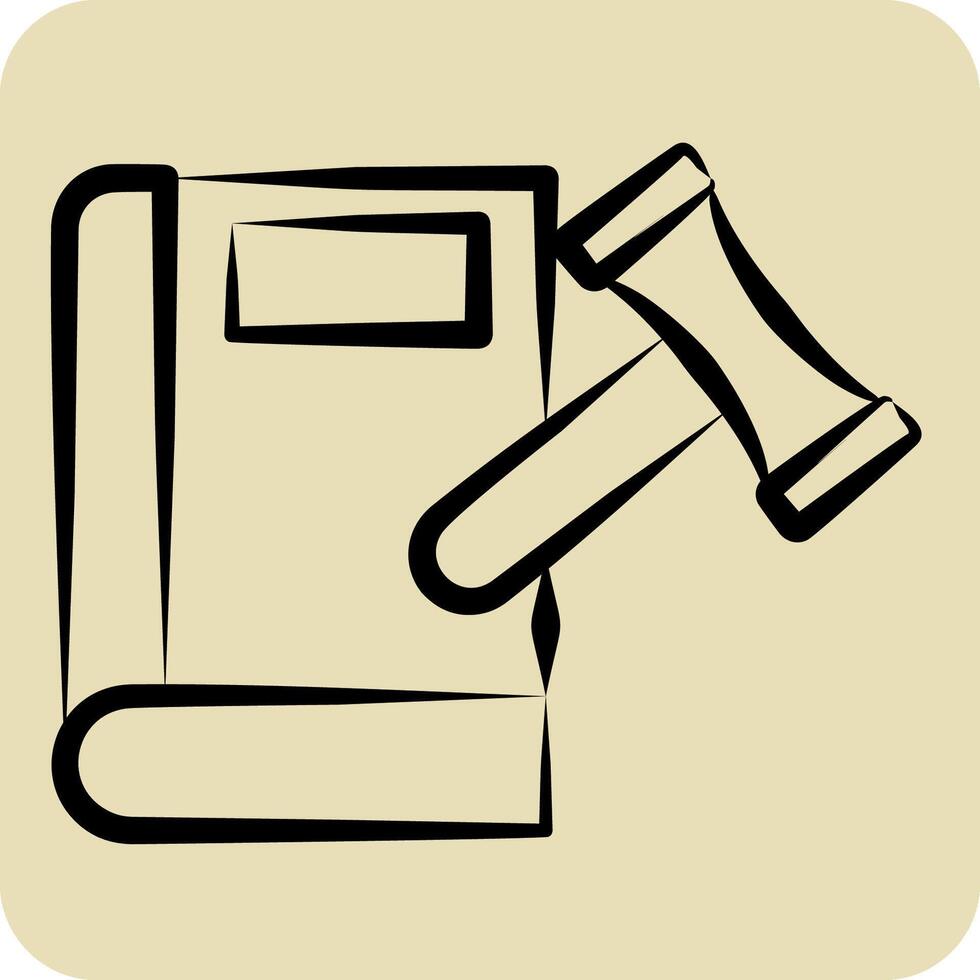 Icon Tax Book. related to Finance and Tax symbol. hand drawn style. simple design illustration vector