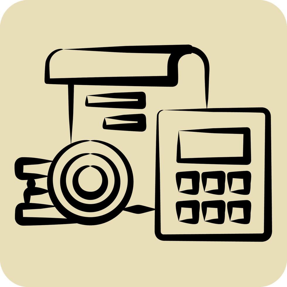 Icon Finance Calculation. related to Finance and Tax symbol. hand drawn style. simple design illustration vector