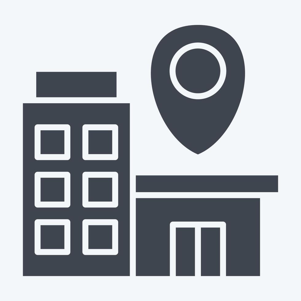 Icon Bussines Location. related to Finance and Tax symbol. glyph style. simple design illustration vector