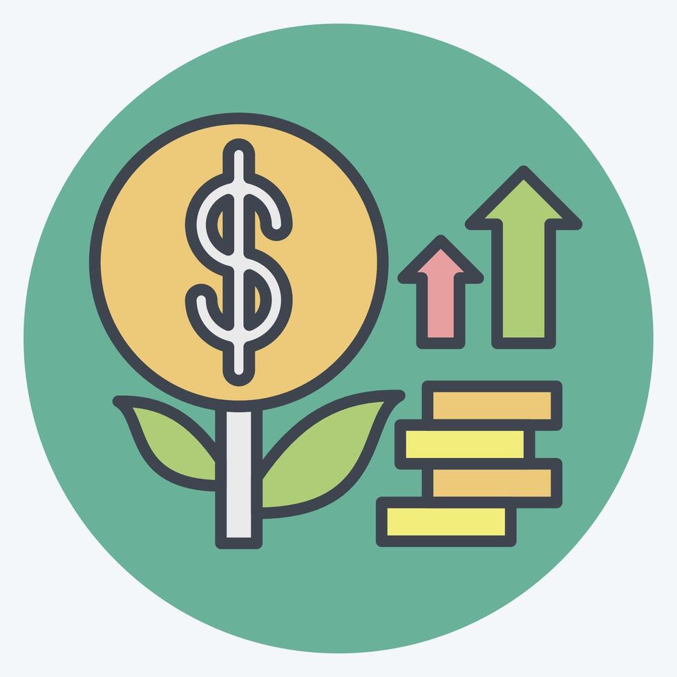 Icon Money Growth. related to Finance and Tax symbol. color mate 