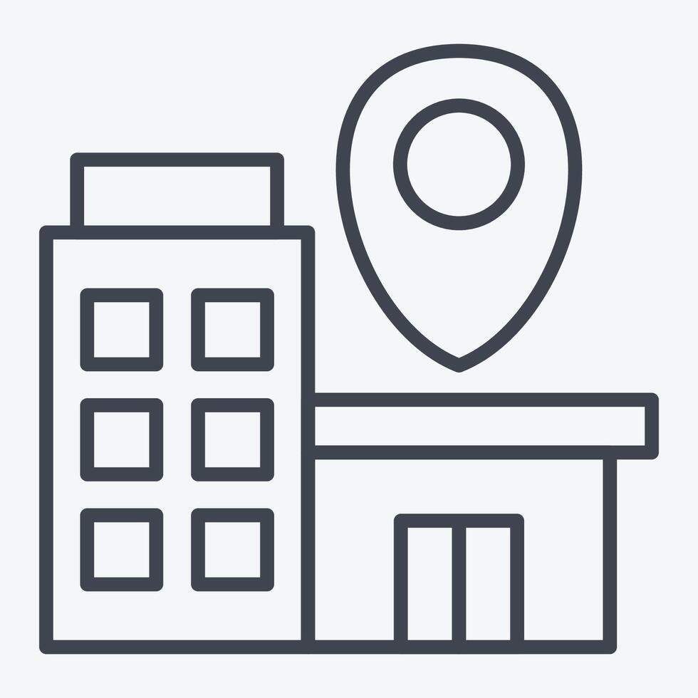 Icon Bussines Location. related to Finance and Tax symbol. line style. simple design illustration vector