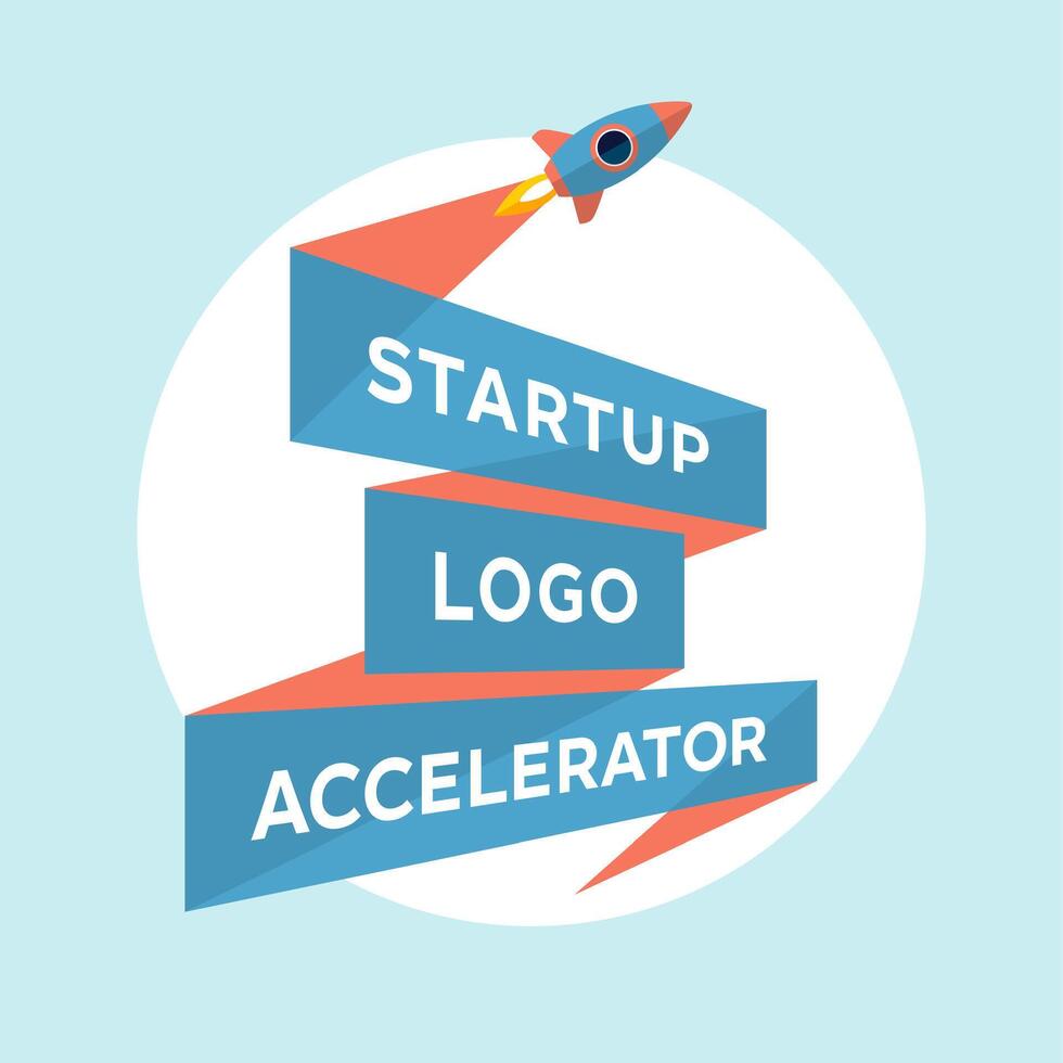 Concept design for start up project with inscription Startup Logo Accelerator vector