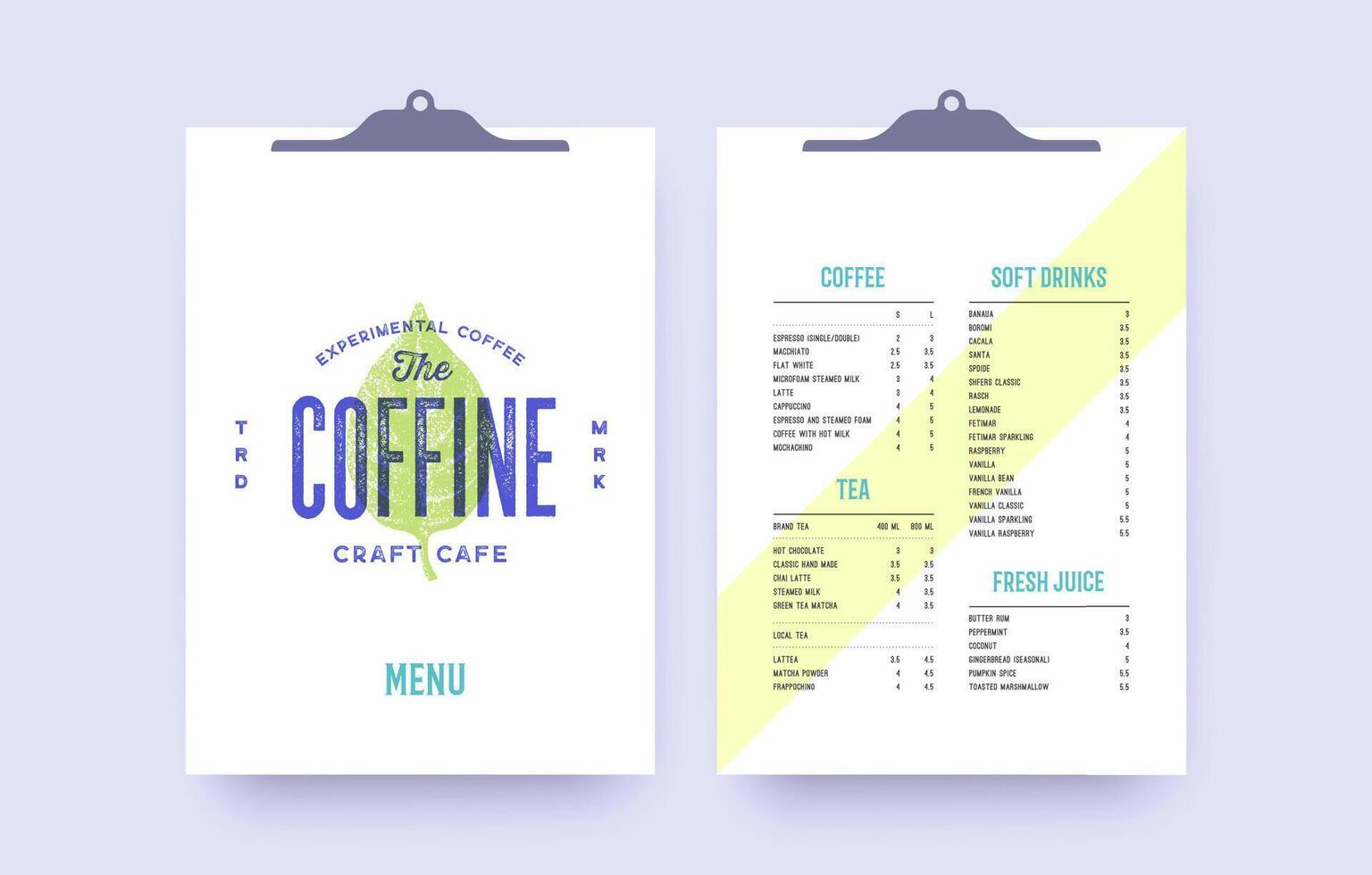 Brand identity set for Cafe, Restaurant Bar, Pub. Clipboard menu vector