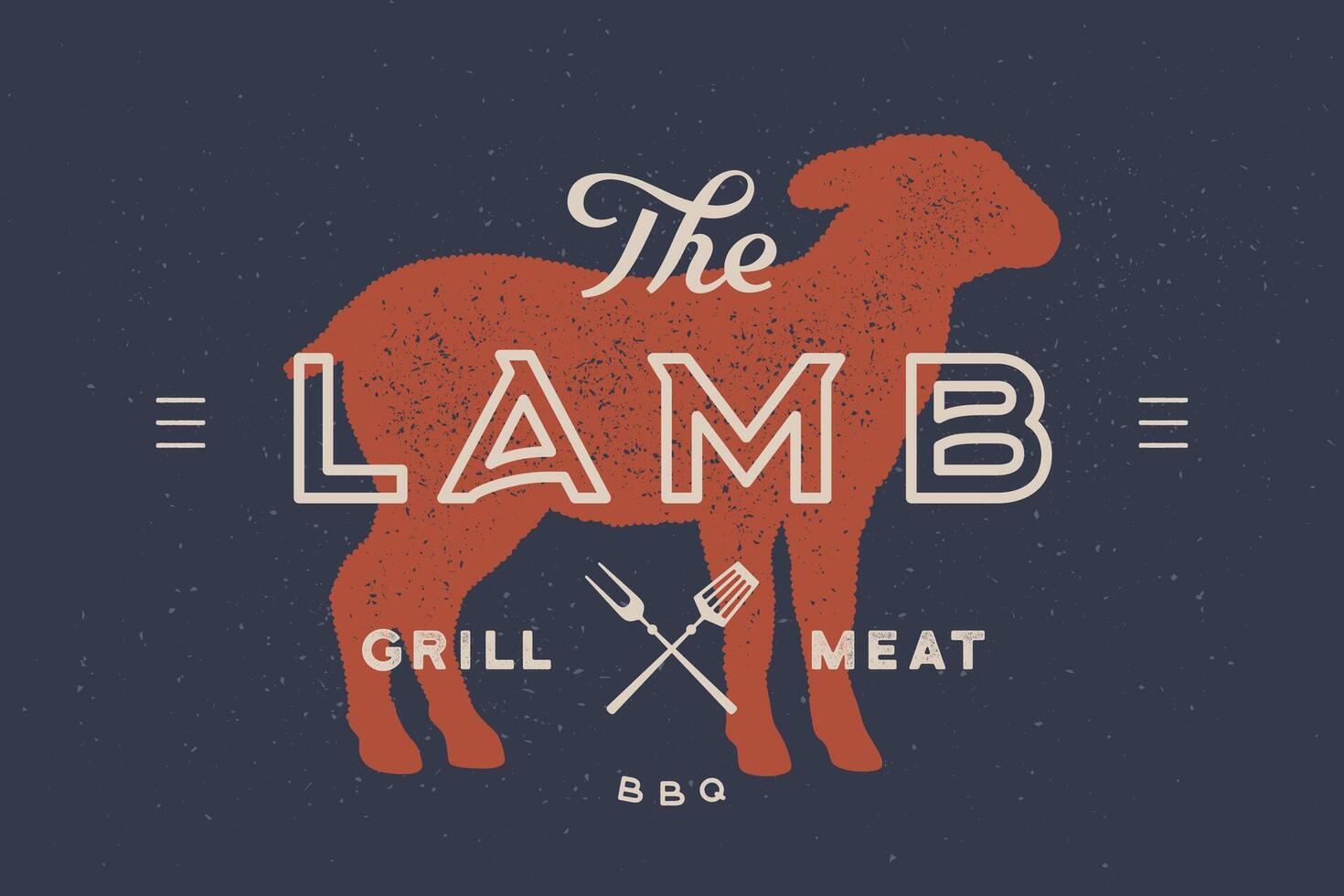 Lamb. Logo with lamb or sheep silhouette vector