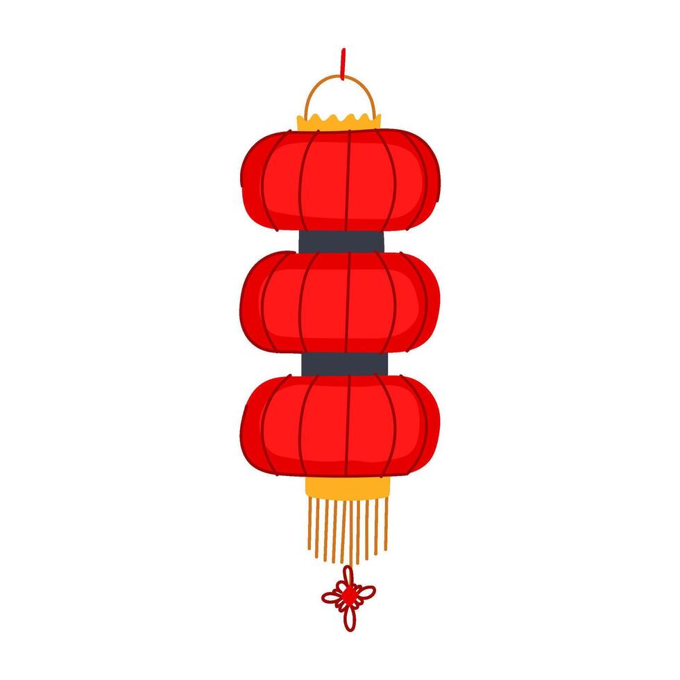 red chinese lamp cartoon illustration vector