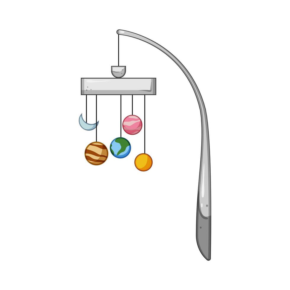toy crib mobile cartoon illustration vector