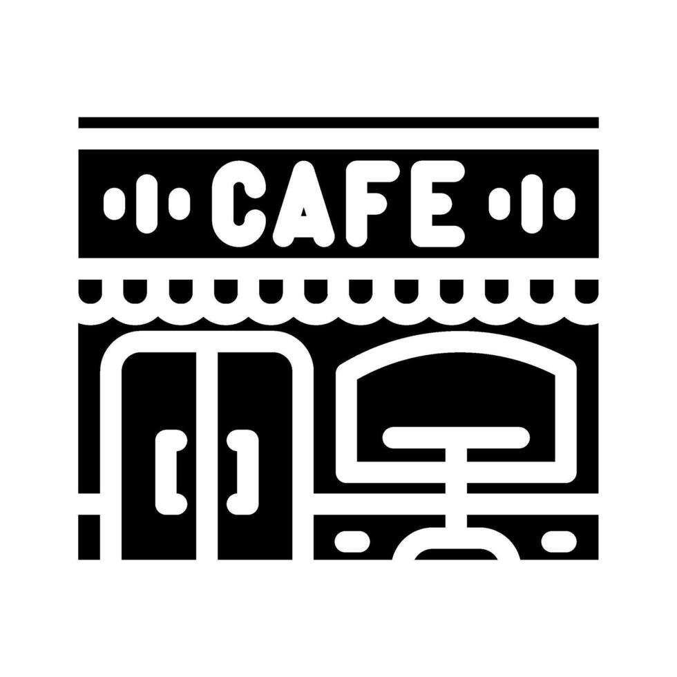sidewalk cafe street cafe glyph icon illustration vector