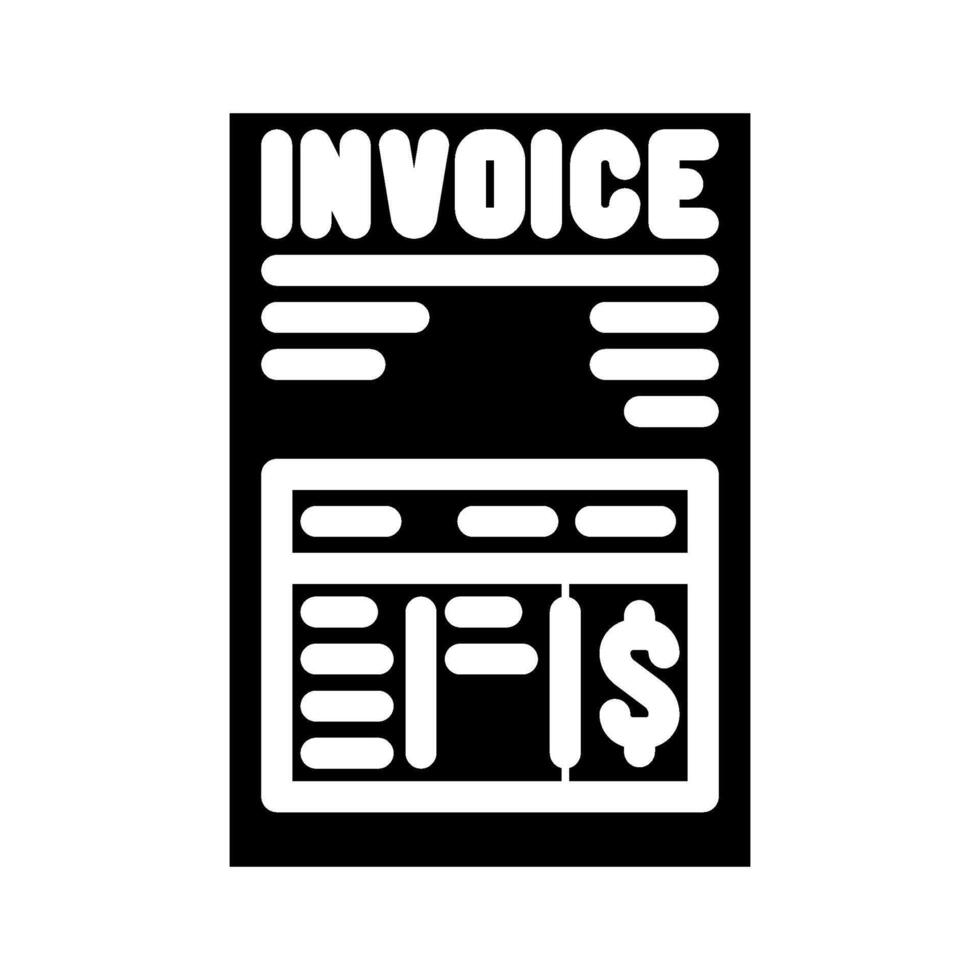 invoicing business process glyph icon illustration vector